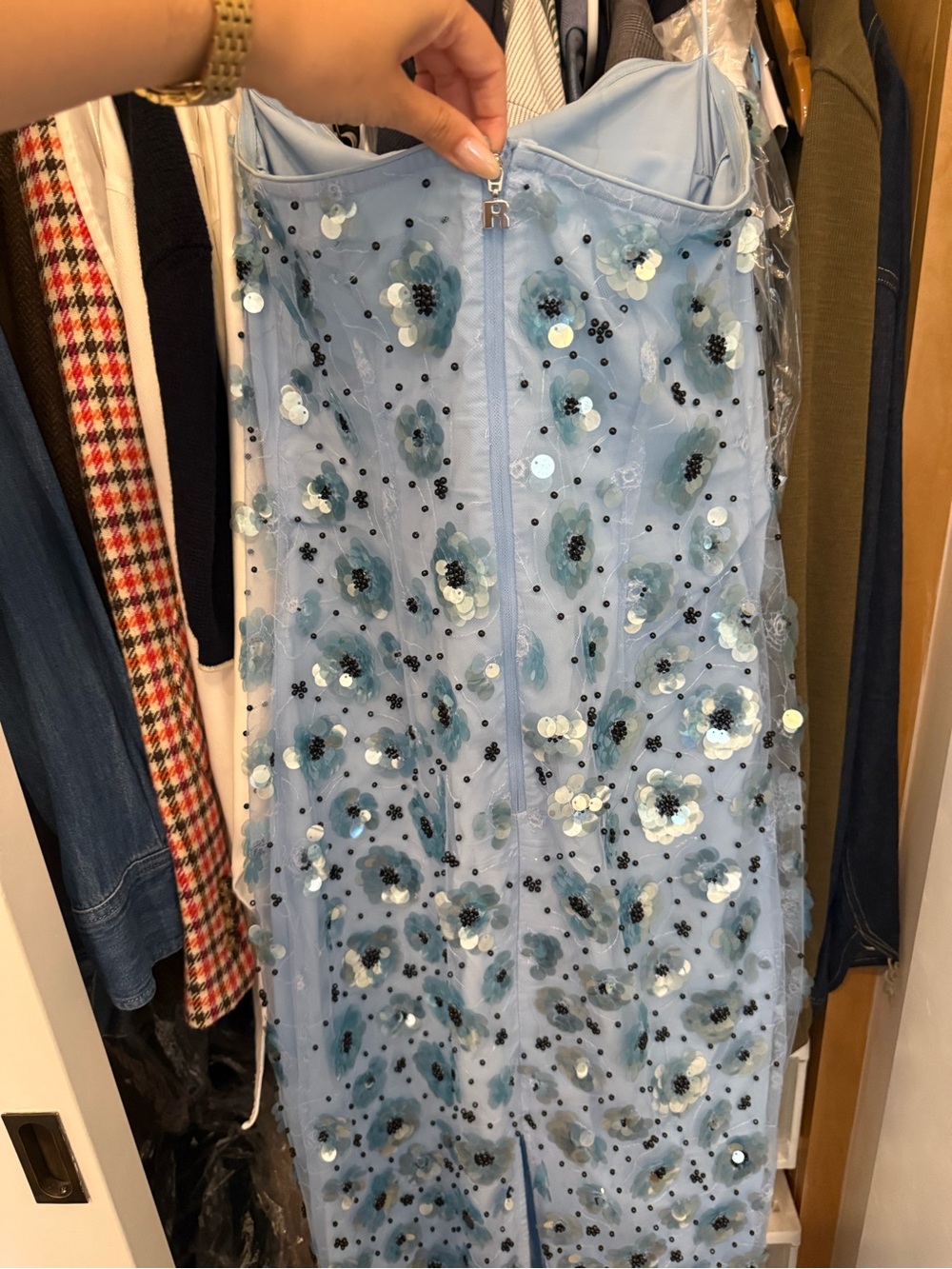 ROTATE Birger Christensen Floral Embellished Strapless Dress - Picture 6 of 10